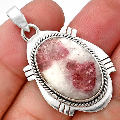 Natural Pink Tourmaline in Quartz Pendant P-1463 SDP140669