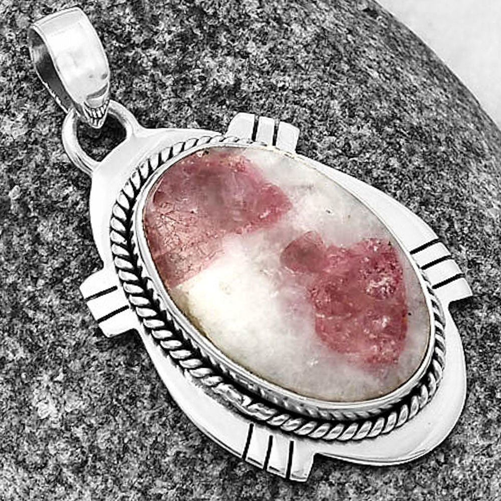 Natural Pink Tourmaline in Quartz Pendant P-1463 SDP140669