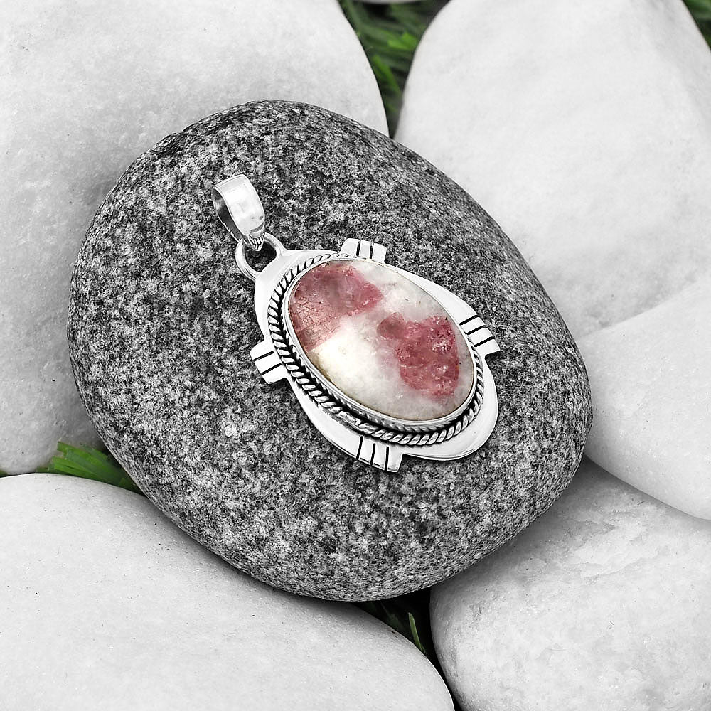 Natural Pink Tourmaline in Quartz Pendant P-1463 SDP140669