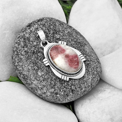 Natural Pink Tourmaline in Quartz Pendant P-1463 SDP140669