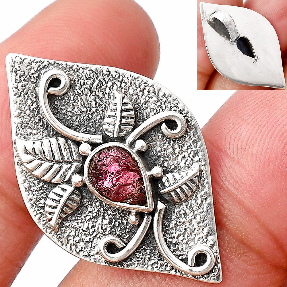 Natural Pink Tourmaline Rough Pendant P-1518 SDP140722