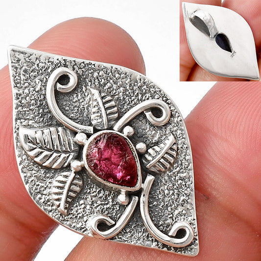 Natural Pink Tourmaline Rough Pendant P-1518 SDP140723