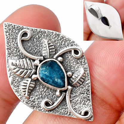 Neon Blue Apatite Rough - Madagascar Pendant P-1518 SDP140727