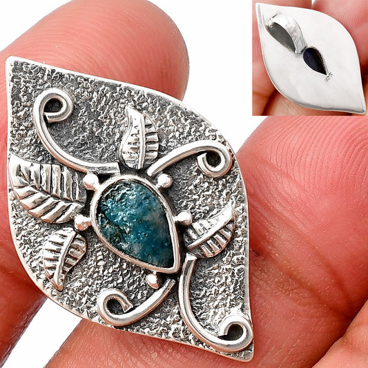 Neon Blue Apatite Rough - Madagascar Pendant P-1518 SDP140734