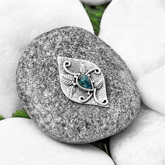 Neon Blue Apatite Rough - Madagascar Pendant P-1518 SDP140734