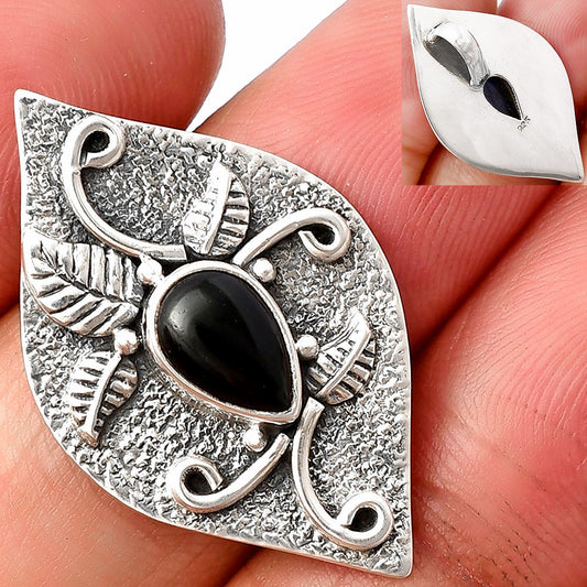 Natural Black Onyx - Brazil Pendant P-1518 SDP140747