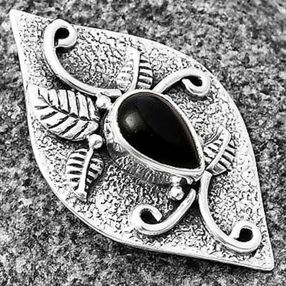 Natural Black Onyx - Brazil Pendant P-1518 SDP140748