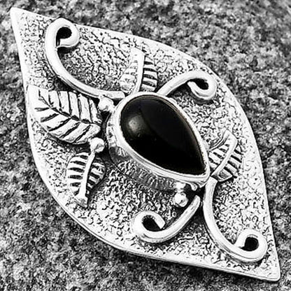 Natural Black Onyx - Brazil Pendant P-1518 SDP140750