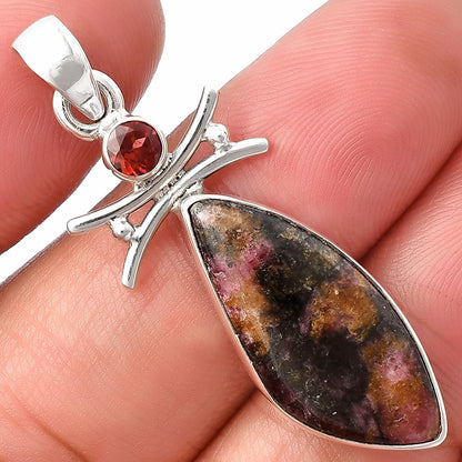 Natural Rhodonite & Garnet Pendant P-1243 SDP140758