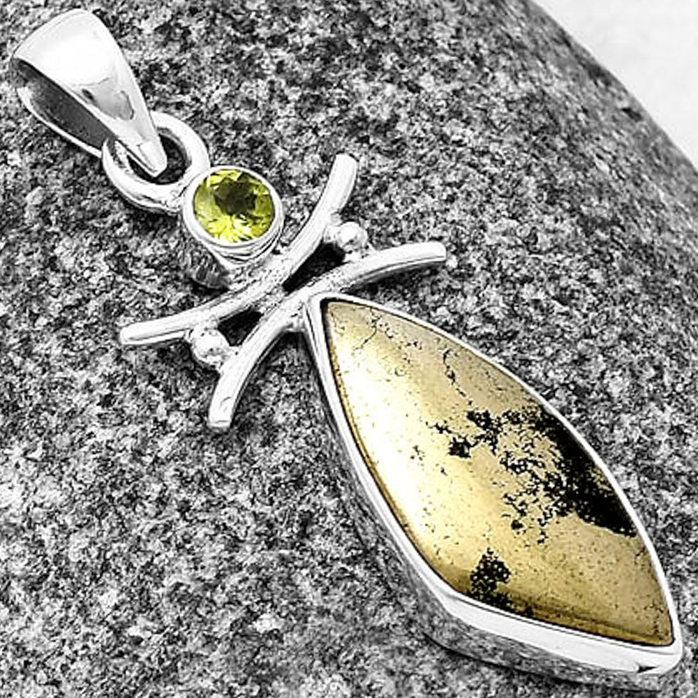 Apache Gold Healer's Gold & Peridot Pendant P-1243 SDP140770