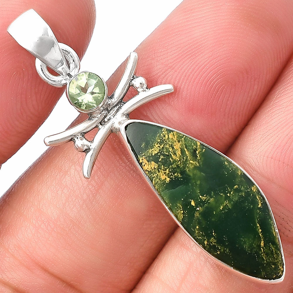Natural Green Fuchsite & Prasiolite Pendant P-1243 SDP140787