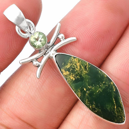 Natural Green Fuchsite & Prasiolite Pendant P-1243 SDP140787