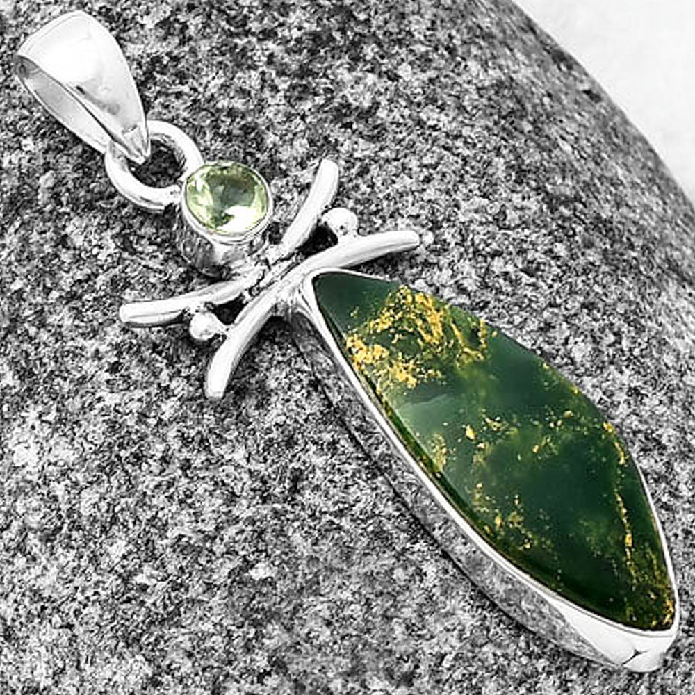 Natural Green Fuchsite & Prasiolite Pendant P-1243 SDP140787