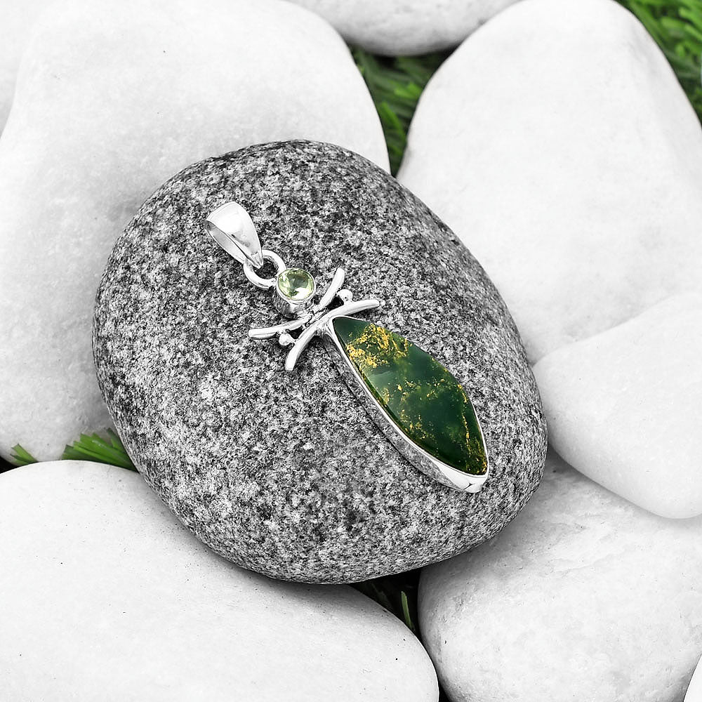 Natural Green Fuchsite & Prasiolite Pendant P-1243 SDP140787