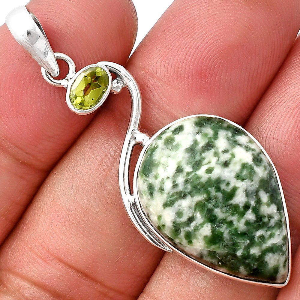 Natural Dioptase & Peridot Pendant P-1026 SDP140919