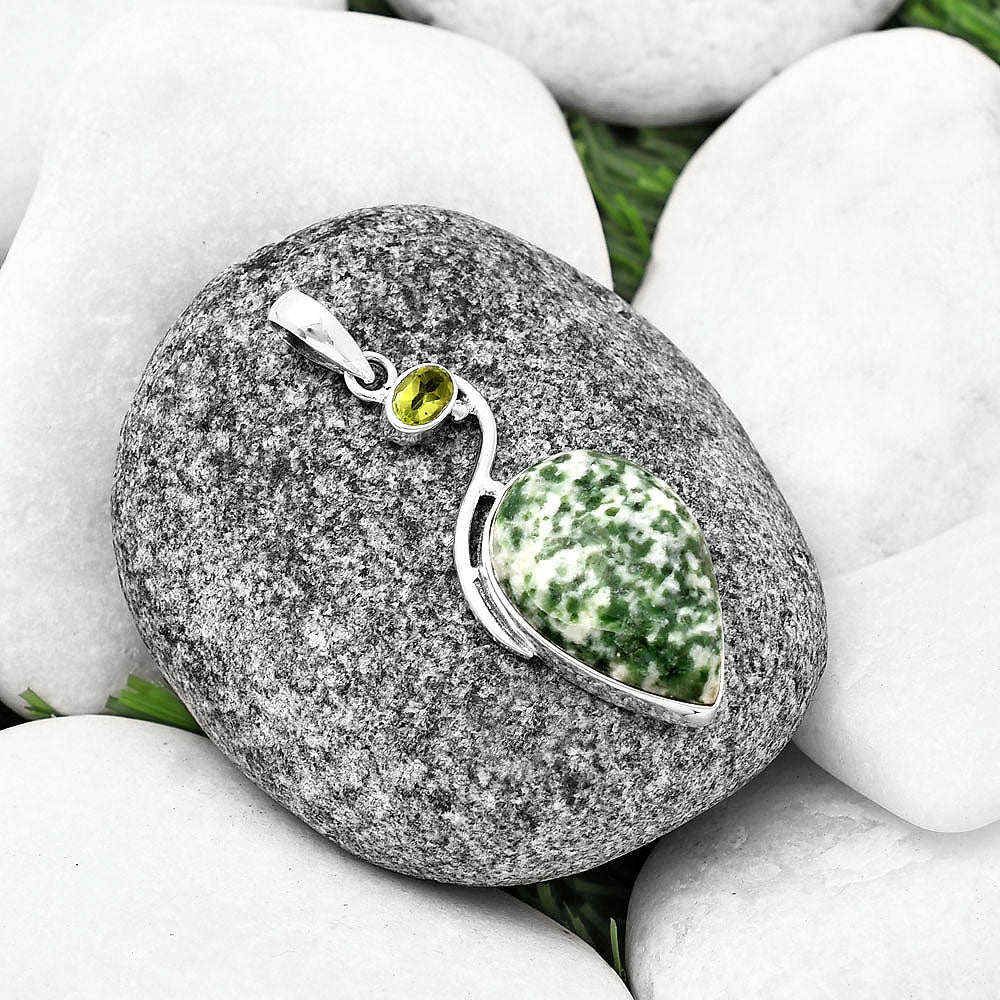 Natural Dioptase & Peridot Pendant P-1026 SDP140919