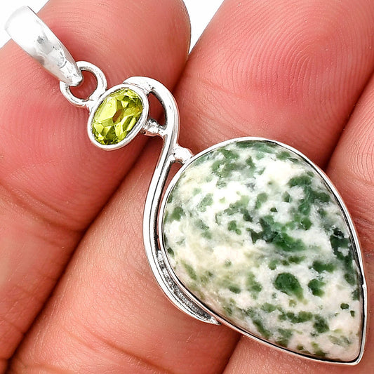 Natural Dioptase & Peridot Pendant P-1026 SDP140930