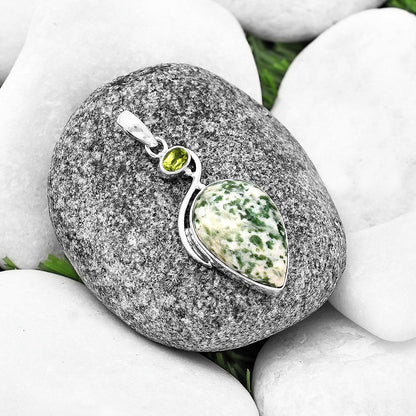 Natural Dioptase & Peridot Pendant P-1026 SDP140930