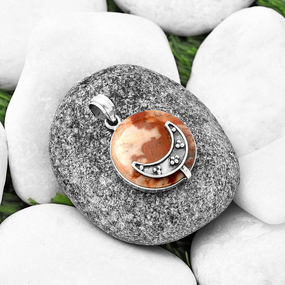 Crescent Moon - Petrified Wood Pendant P-1719 SDP140947