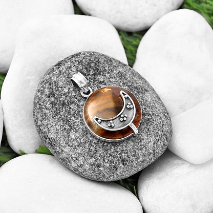 Crescent Moon - Petrified Wood Pendant P-1719 SDP140956