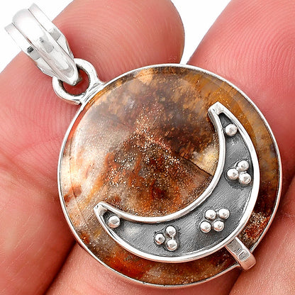 Crescent Moon - Petrified Wood Pendant P-1719 SDP140957