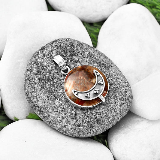 Crescent Moon - Petrified Wood Pendant P-1719 SDP140957