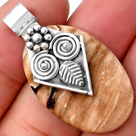 Natural Owl - Petrified Wood Pendant P-1649 SDP141006
