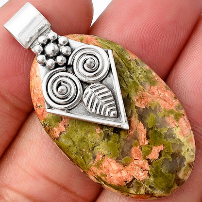 Natural Owl - Unakite Pendant P-1649 SDP141013
