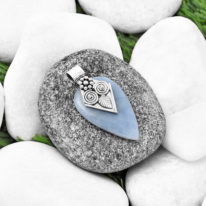 Natural Owl - Angelite Pendant P-1649 SDP141017