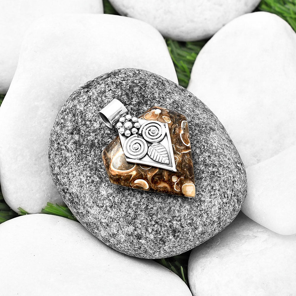 Natural Owl - Turtella Jasper - USA Pendant P-1649 SDP141025