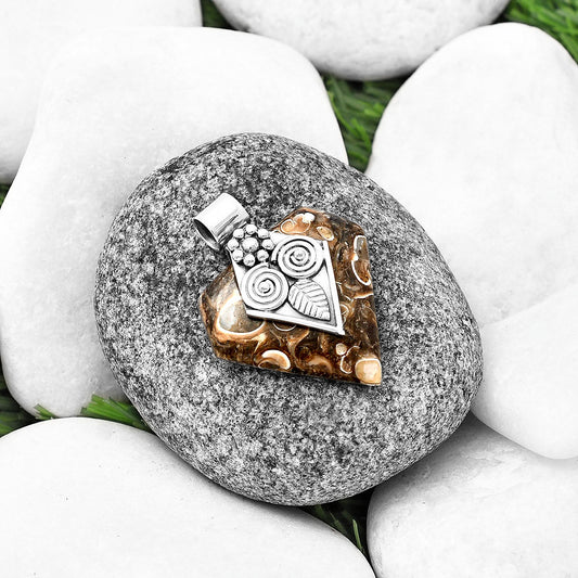 Natural Owl - Turtella Jasper - USA Pendant P-1649 SDP141025