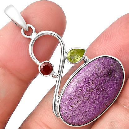 Natural Purpurite, Peridot & Garnet Pendant P-1027 SDP141167
