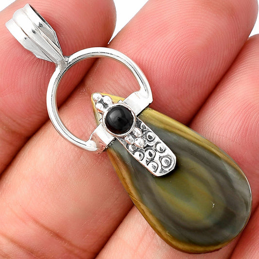 Imperial Jasper - Mexico & Black Onyx Pendant P-1723 SDP141187