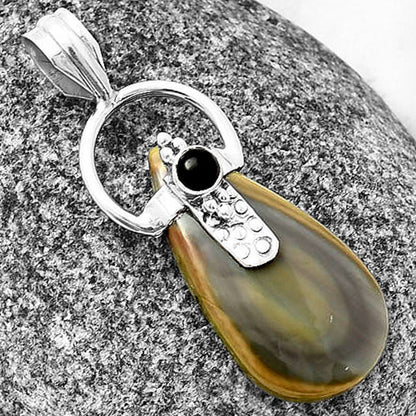 Imperial Jasper - Mexico & Black Onyx Pendant P-1723 SDP141187