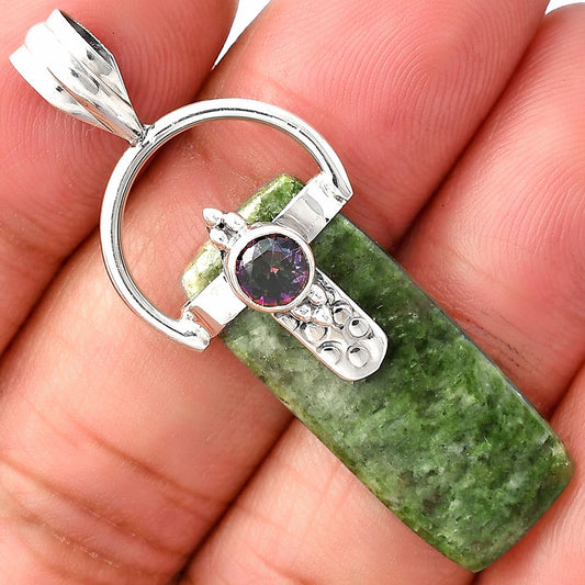 Natural Serpentine & Mystic Topaz Pendant P-1723 SDP141194
