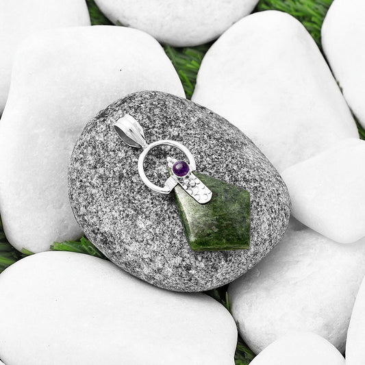 Natural Serpentine & Black Onyx Pendant P-1723 SDP141206