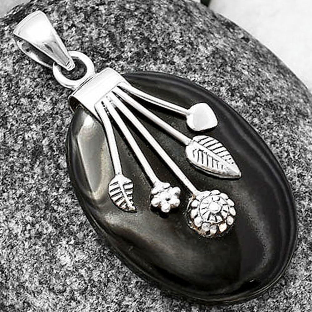 Crown Of Silver Psilomelane - Black Malachite Pendant P-1647 SDP141300