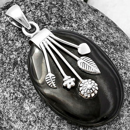 Crown Of Silver Psilomelane - Black Malachite Pendant P-1647 SDP141300