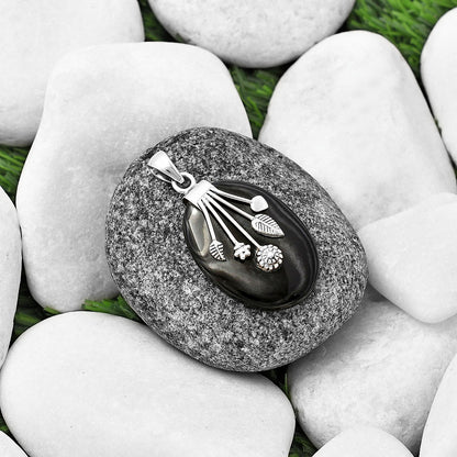 Crown Of Silver Psilomelane - Black Malachite Pendant P-1647 SDP141300