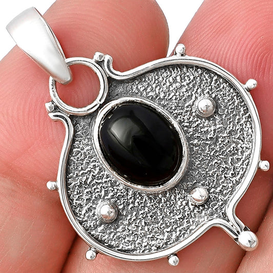 Natural Black Onyx - Brazil Pendant P-1403 SDP141341