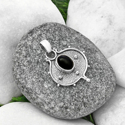 Natural Black Onyx - Brazil Pendant P-1403 SDP141341
