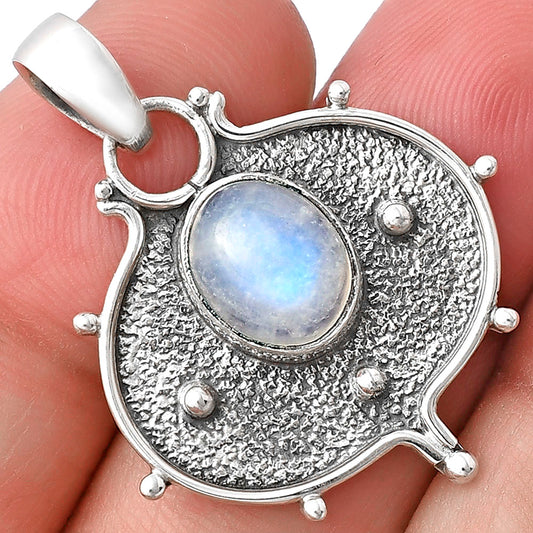 Natural Rainbow Moonstone - India Pendant P-1403 SDP141345