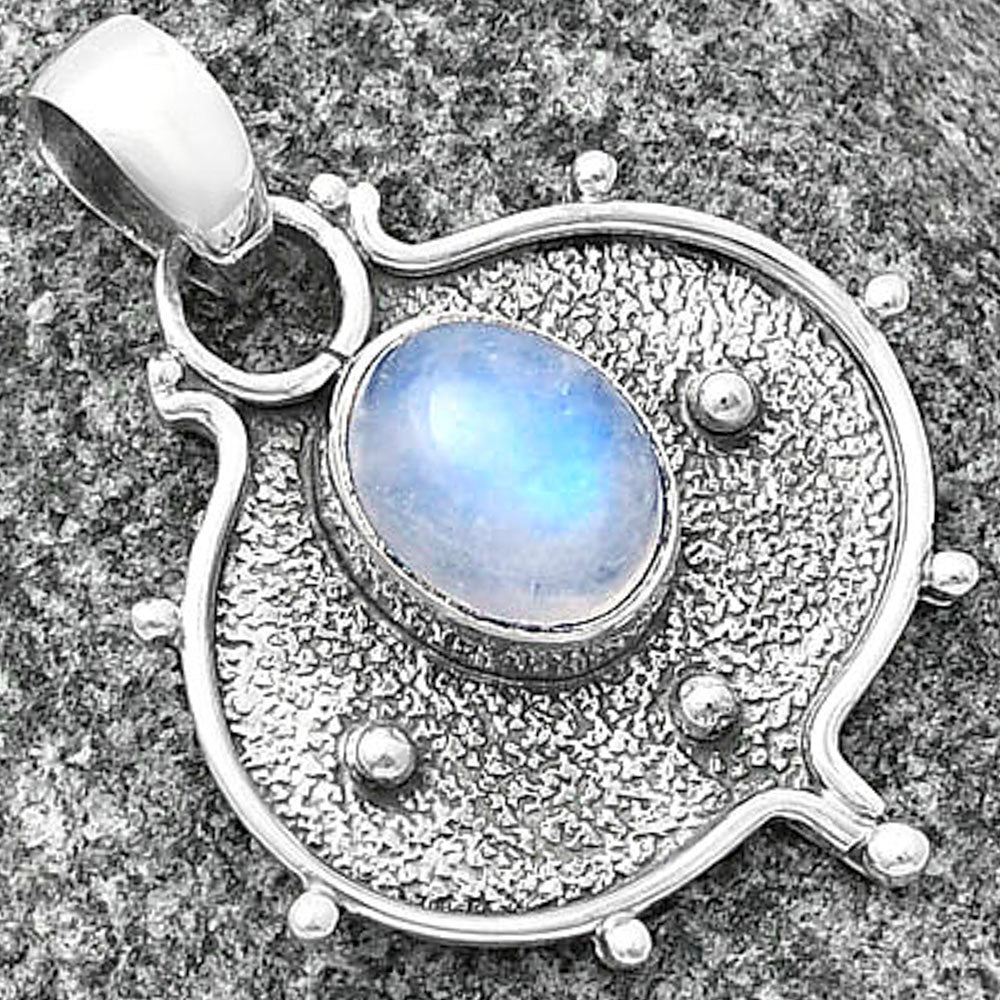 Natural Rainbow Moonstone - India Pendant P-1403 SDP141345