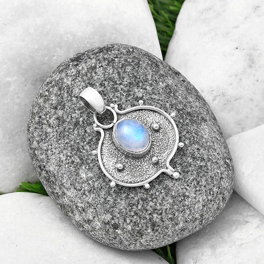 Natural Rainbow Moonstone - India Pendant P-1403 SDP141345