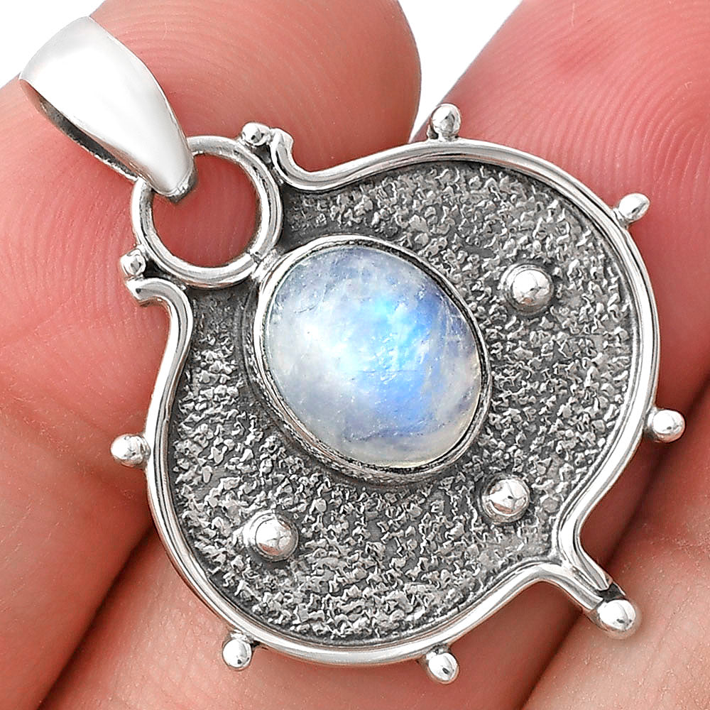 Natural Rainbow Moonstone - India Pendant P-1403 SDP141346