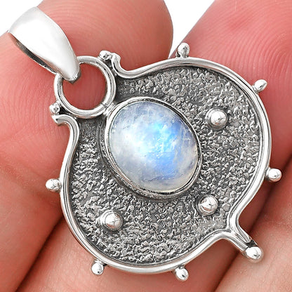 Natural Rainbow Moonstone - India Pendant P-1403 SDP141346
