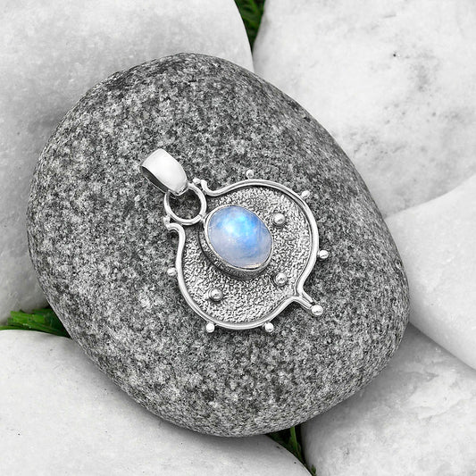 Natural Rainbow Moonstone - India Pendant P-1403 SDP141346