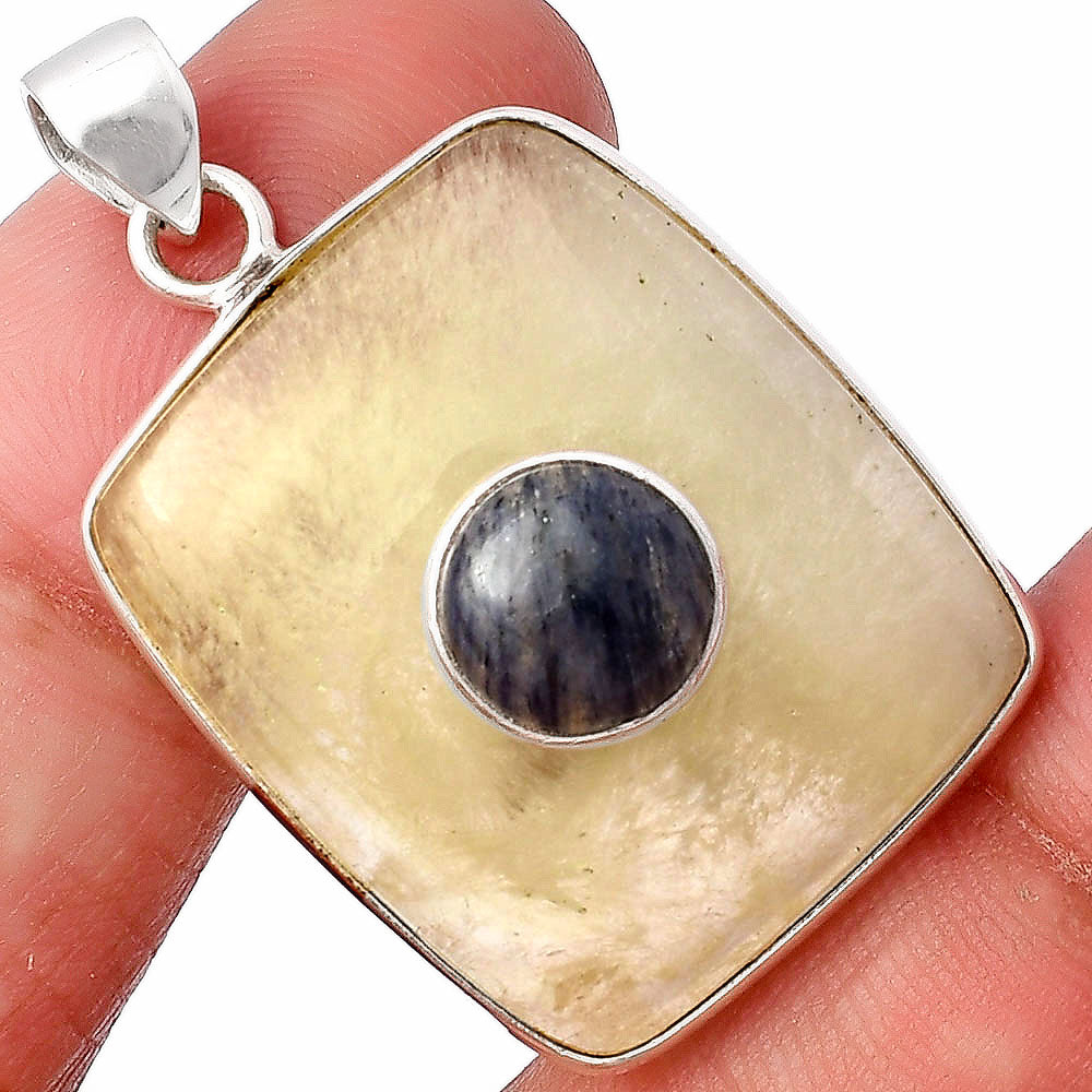 Australian Prehnite & Blue Aventurine Pendant P-1323 SDP141462