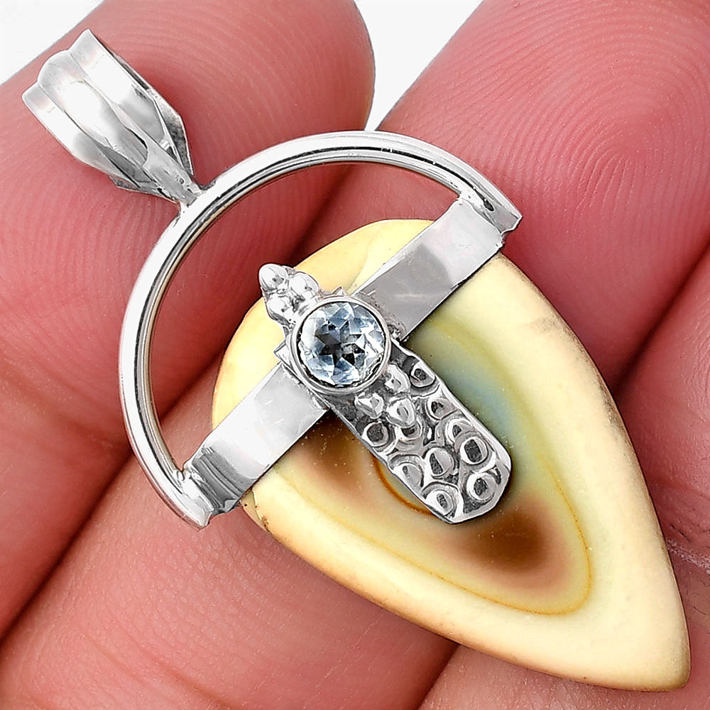 Imperial Jasper & Sky Blue Topaz Pendant P-1723 SDP141672