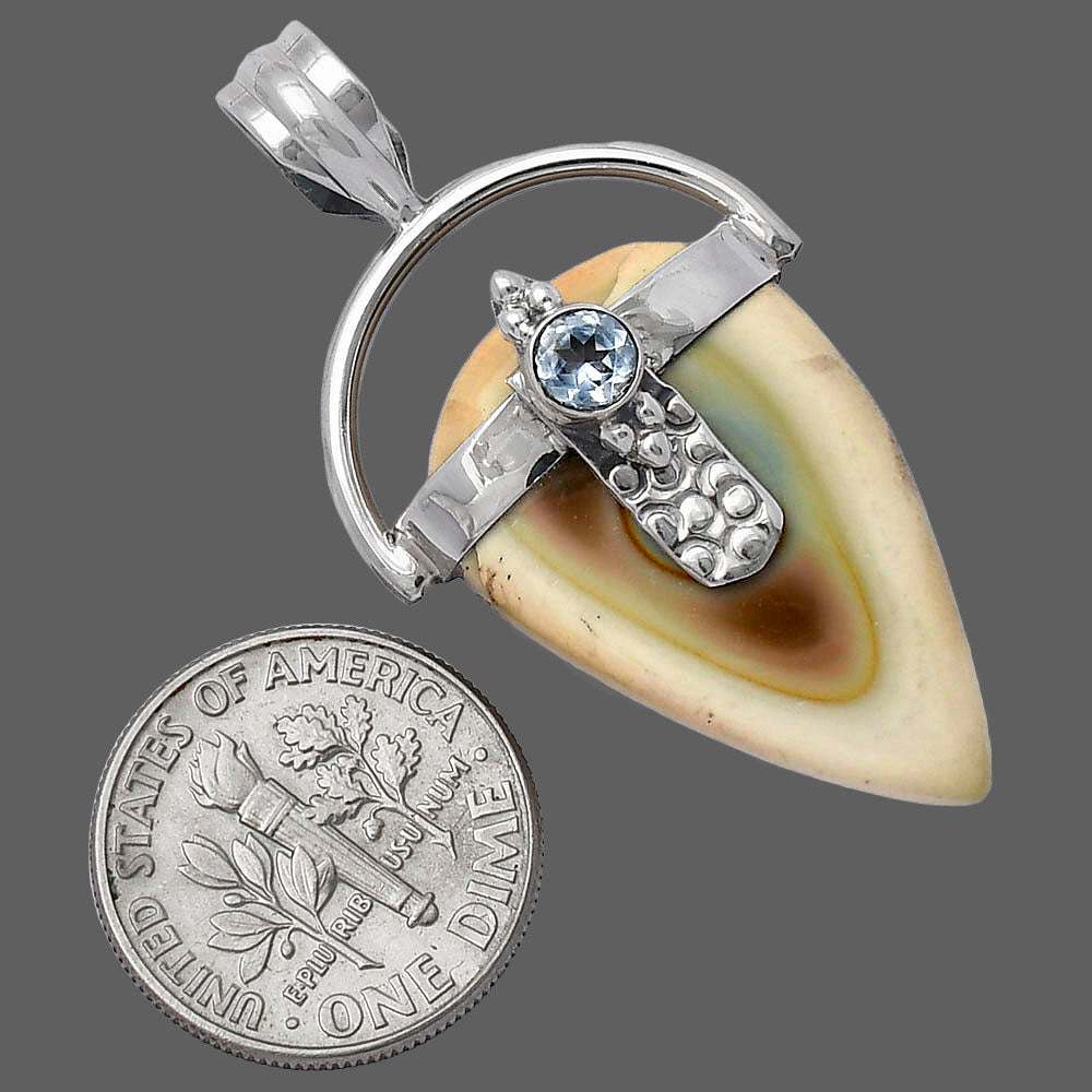 Imperial Jasper & Sky Blue Topaz Pendant P-1723 SDP141672